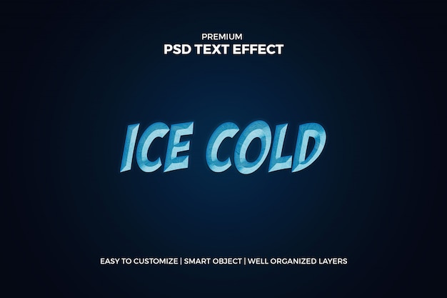 PSD efecto de texto de hielo