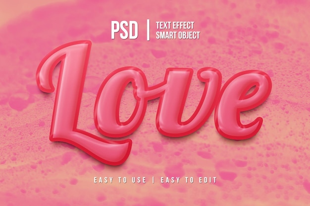 efecto de texto de historia de amor