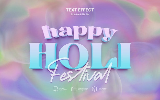 PSD efecto de texto de holi