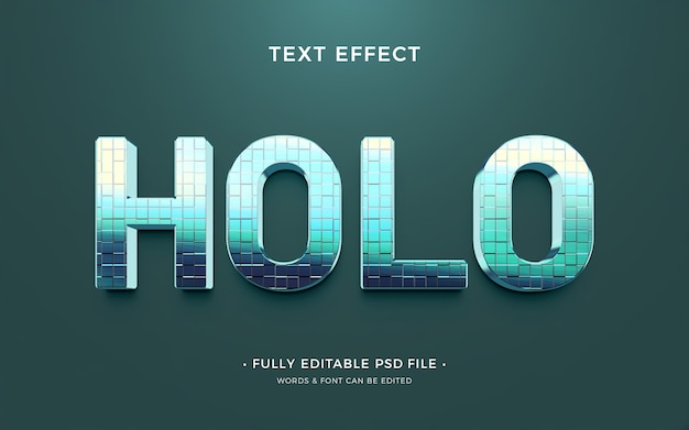 PSD efecto de texto holo cromado