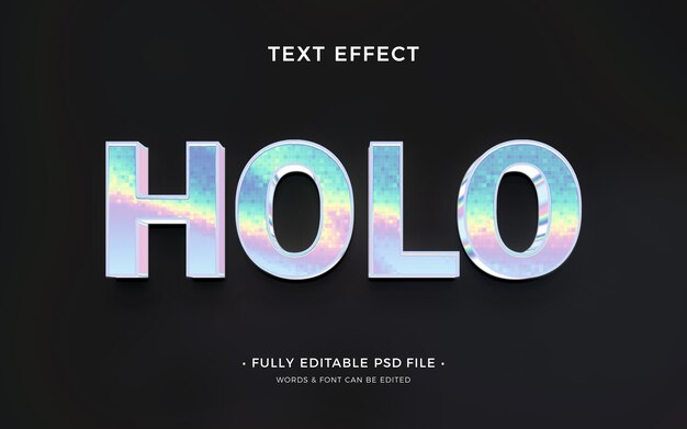 efecto de texto holo cromado