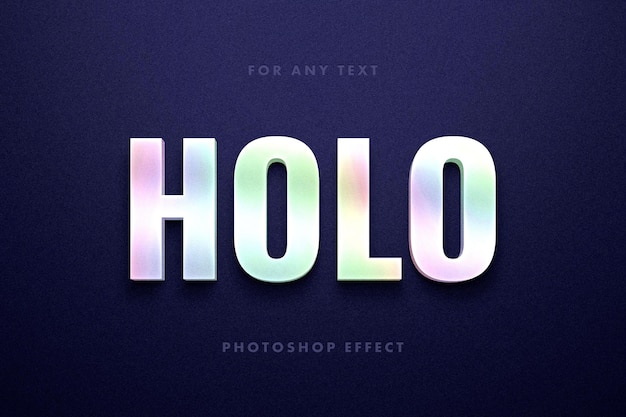 Efecto de texto holográfico brillante