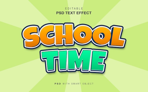 Efecto del texto de la hora escolar