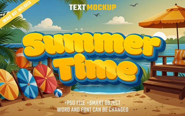 Efecto de texto de hora de verano Efecto de fuente de texto 3D