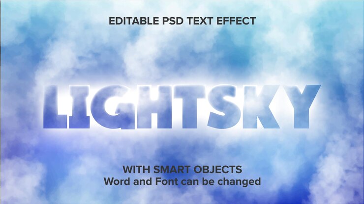 PSD efecto de texto de humo editable