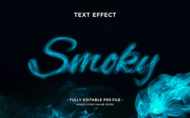 PSD efecto de texto de humo