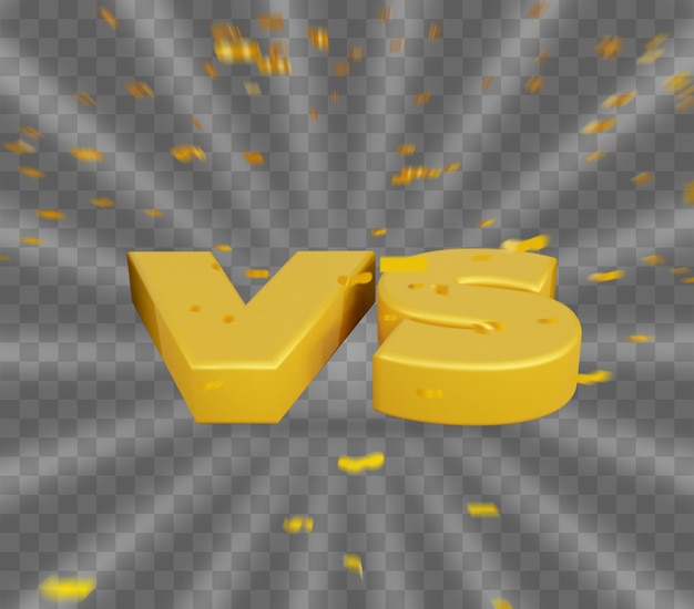 Efecto de texto del icono 3d versus vs rendering