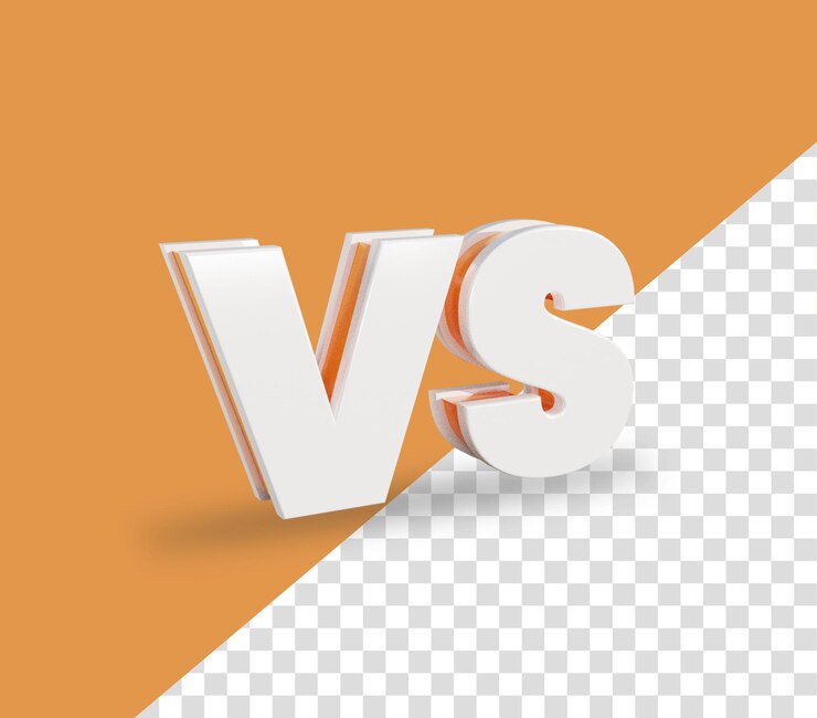 PSD efecto de texto del icono de renderizado 3d versus vs blanco y dorado
