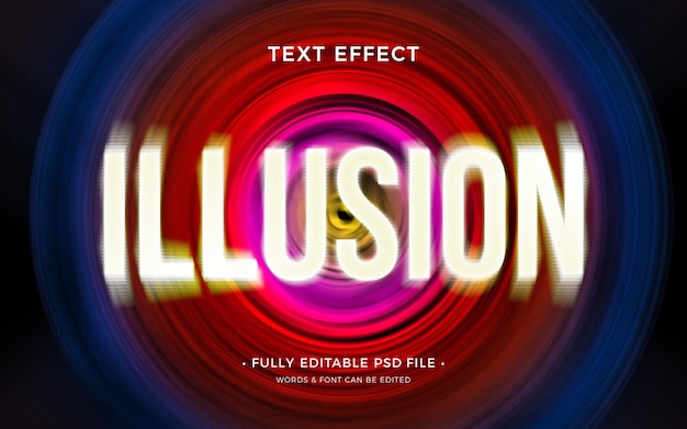 PSD efecto de texto de ilusión