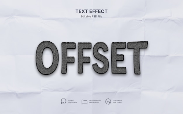 PSD efecto de texto de impresión offset