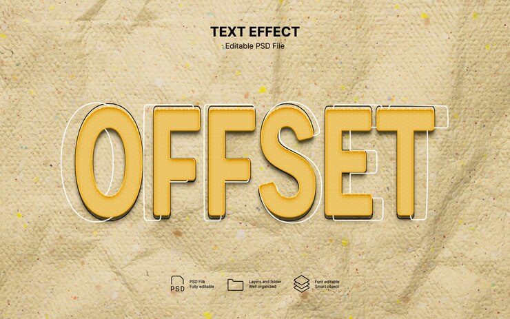 PSD efecto de texto de impresión offset