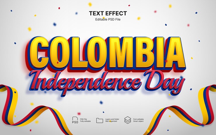 PSD efecto del texto de la independencia de colombia