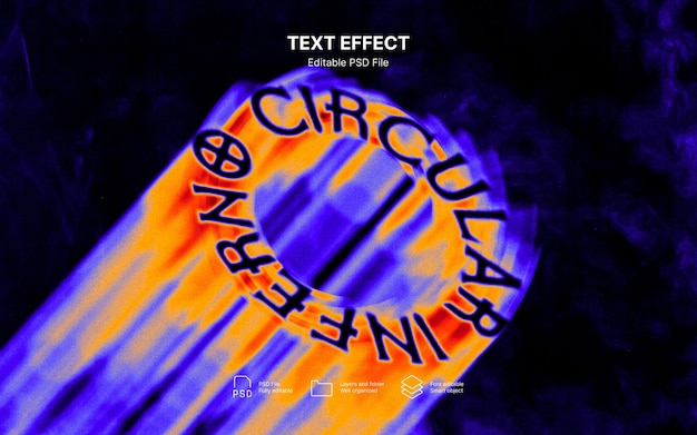 Efecto de texto de infierno circular