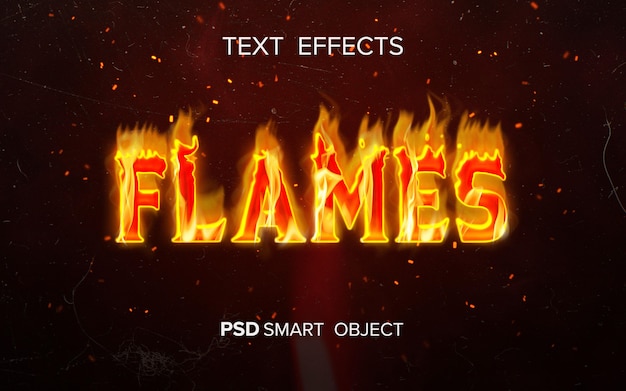 PSD efecto de texto inspirado en el fuego