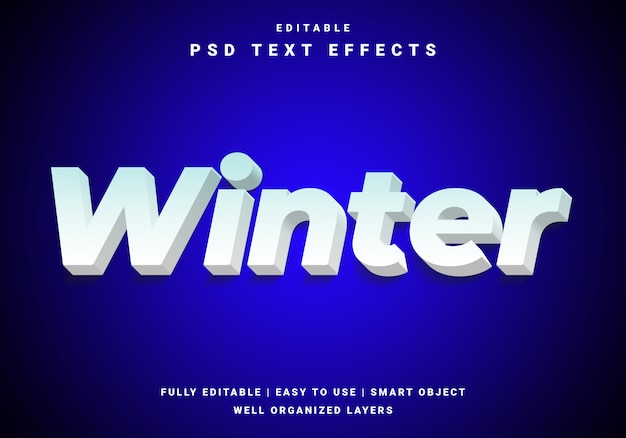 Efecto de texto de invierno moderno