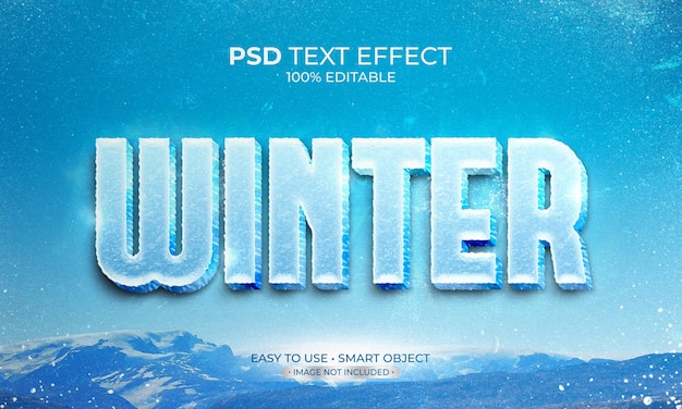 PSD efecto de texto de invierno