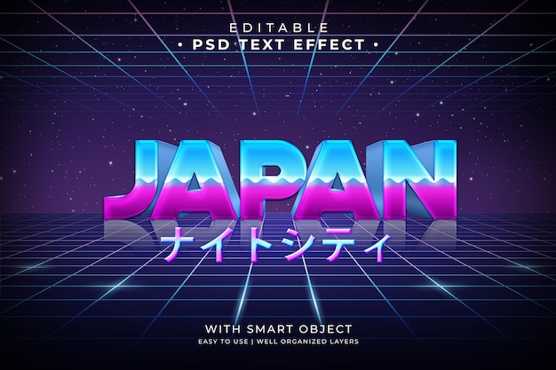 Efecto de texto de japón y2k 80s