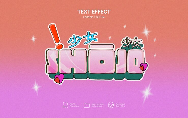 Efecto de texto japonés retro