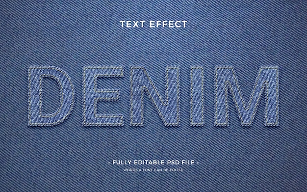 Efecto de texto jeans y denim