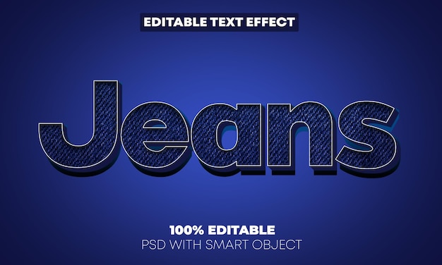 Efecto de texto de jeans