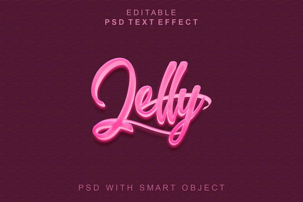 PSD efecto de texto jelly 3d