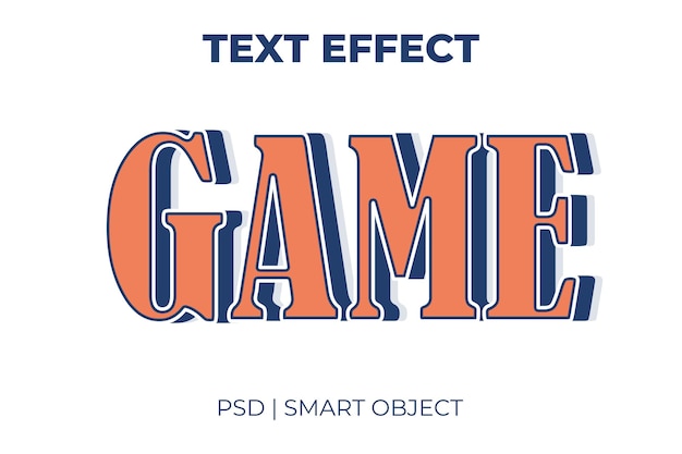 Efecto de texto del juego Estilo de texto editable