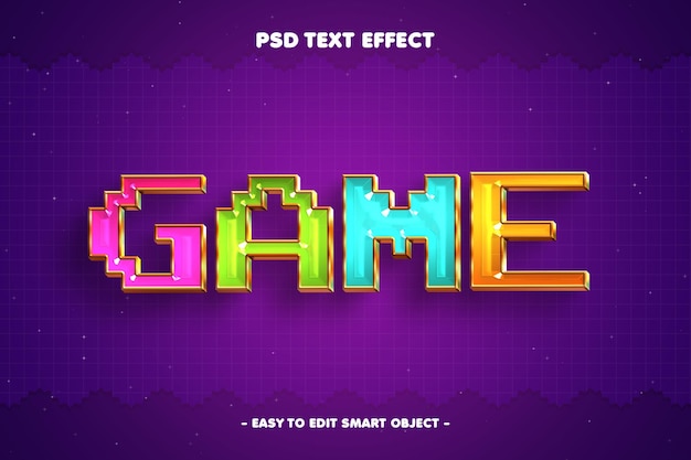 PSD efecto de texto del juego