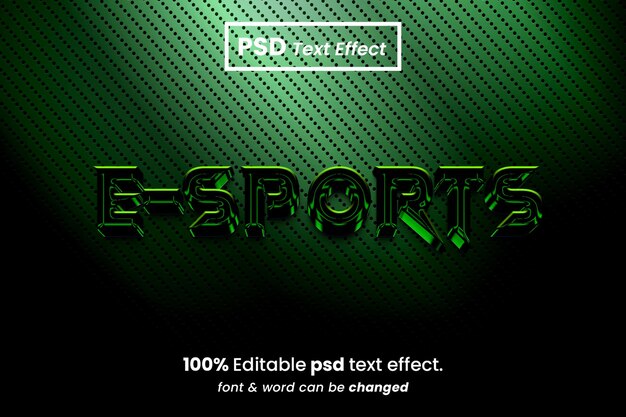 Efecto de texto de juegos 3D de deportes electrónicos