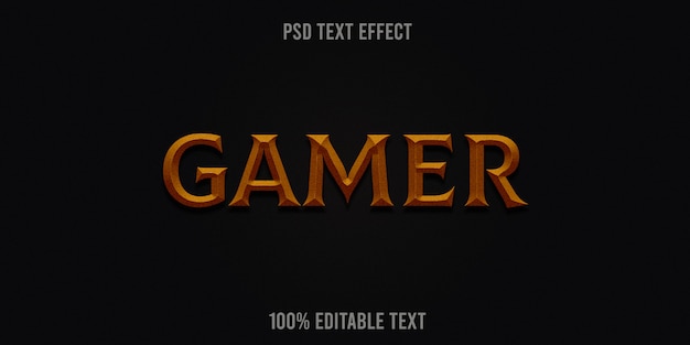 PSD efecto de texto de jugador