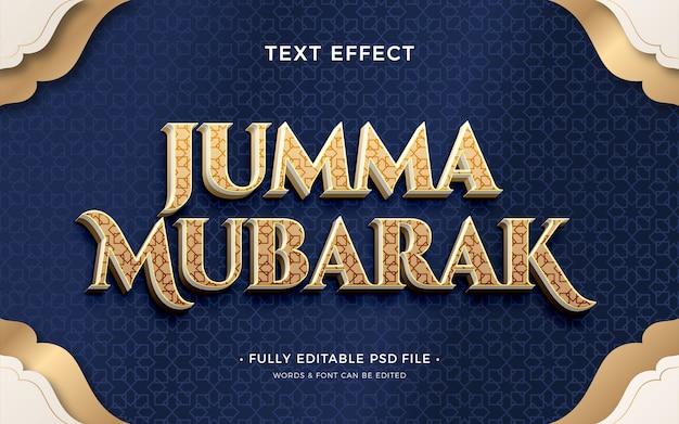 PSD efecto de texto jumma mubarak