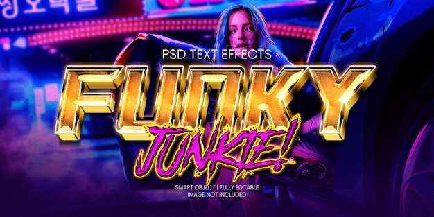 PSD efecto de texto de junkie funky