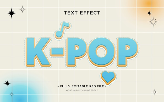PSD efecto de texto k-pop