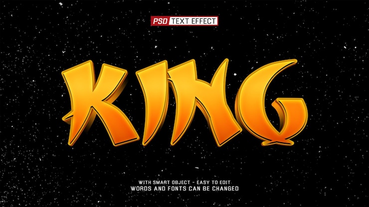 PSD efecto de texto king 3d