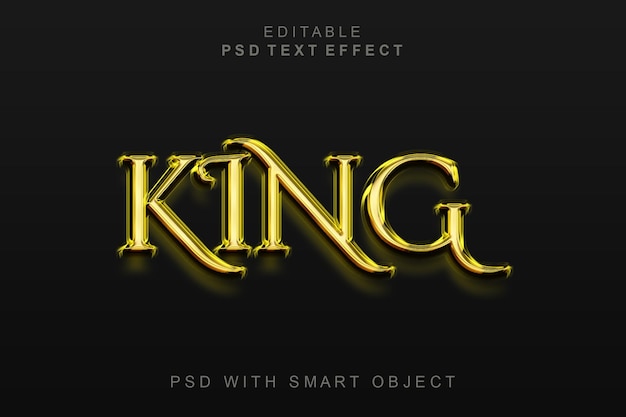 Efecto de texto king 3d