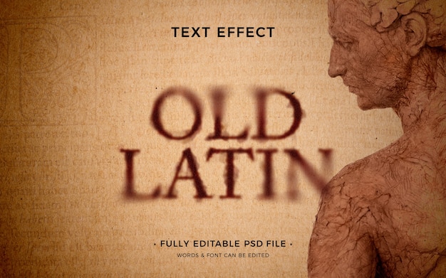 PSD efecto de texto latino antiguo