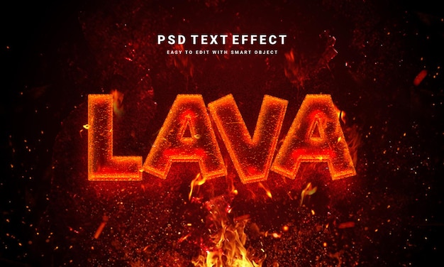 PSD efecto de texto de lava