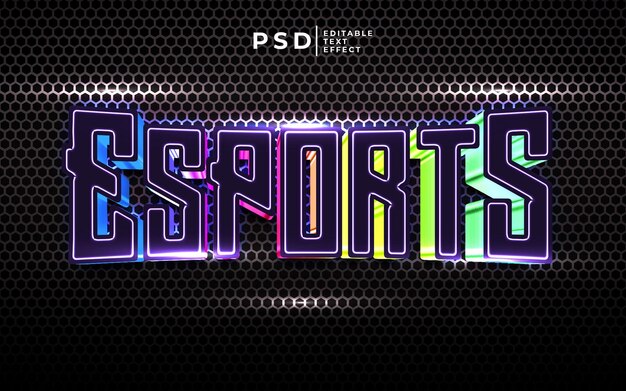 PSD efecto de texto de letras 3d de psd esports gratuito