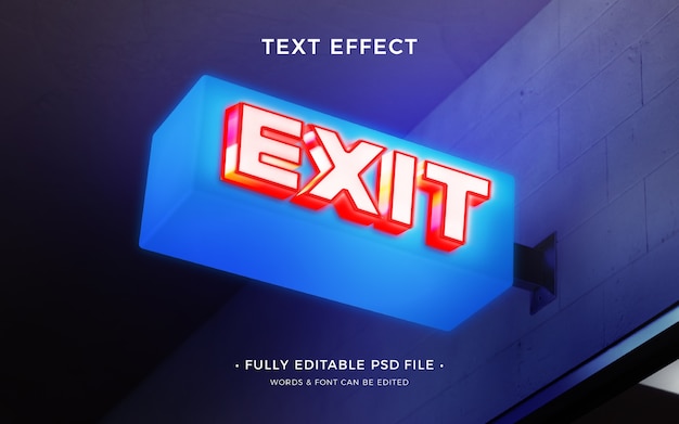 Efecto de texto de letrero iluminado