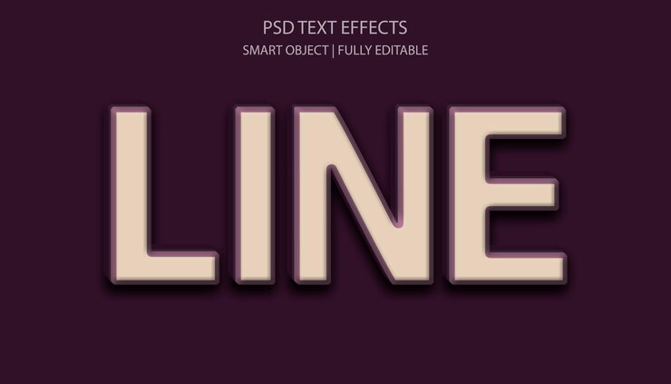 Efecto de texto de línea editable PSD