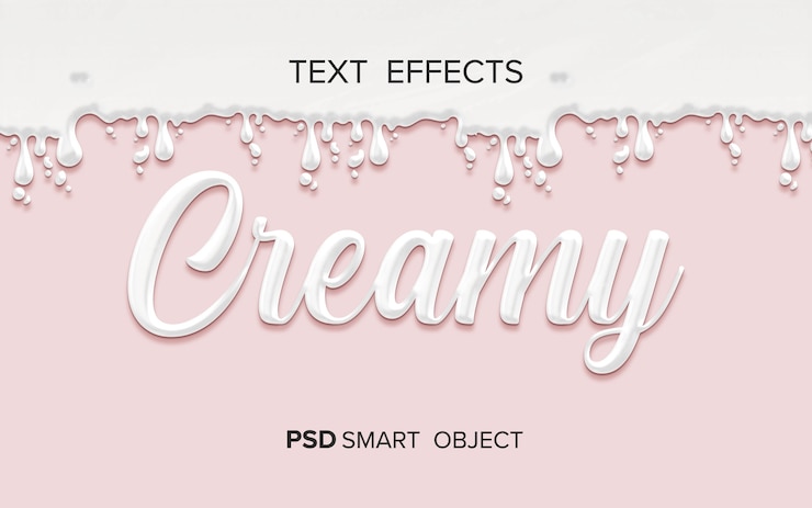 PSD efecto de texto líquido cremoso
