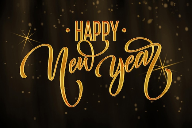 Efecto de texto de lujo para el Año Nuevo