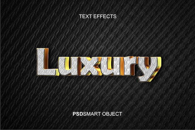 Efecto de texto de lujo estilo de texto 3d