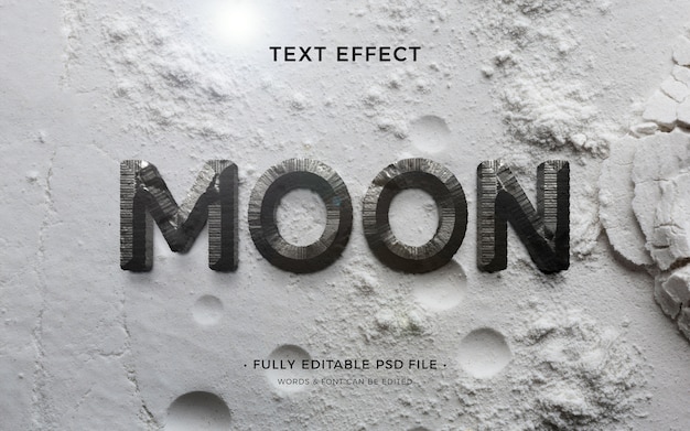PSD efecto de texto de luna