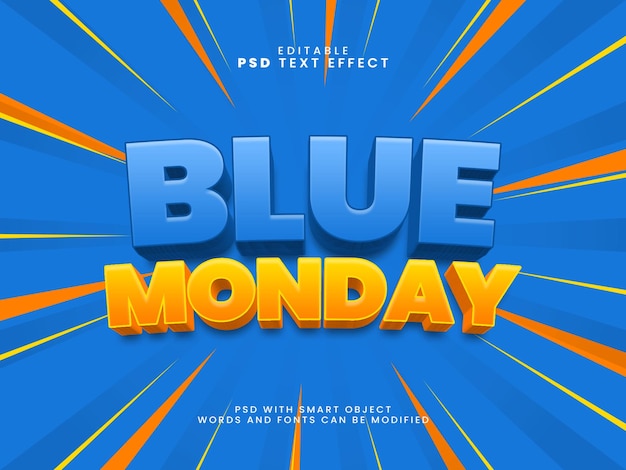 Efecto de texto de lunes azul
