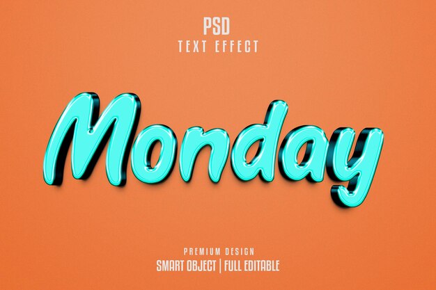 Efecto de texto de lunes