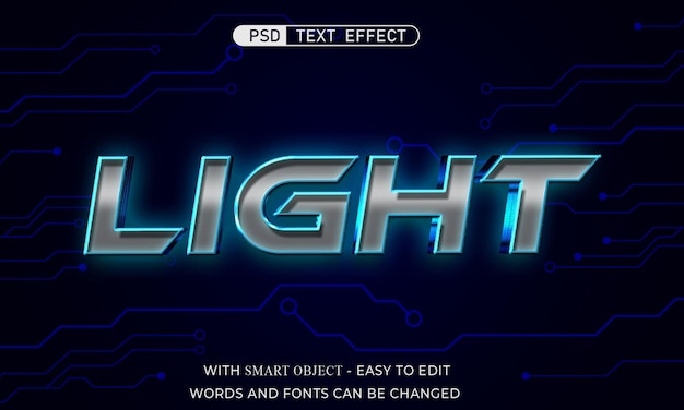 Efecto de texto de luz estilo 3D