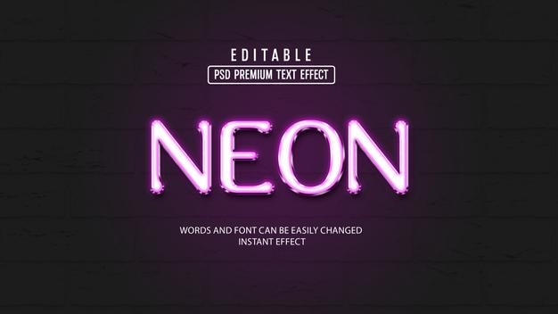 Efecto de texto de luz de neón