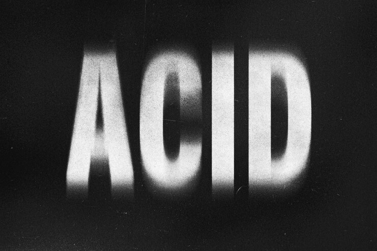 PSD efecto de texto manchado distorsionado con letras fantasma