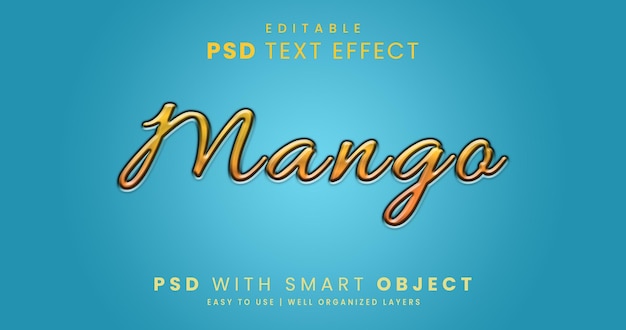 Efecto de texto mango archivo psd editable