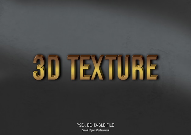 PSD efecto de texto de maqueta de textura de logotipo 3d